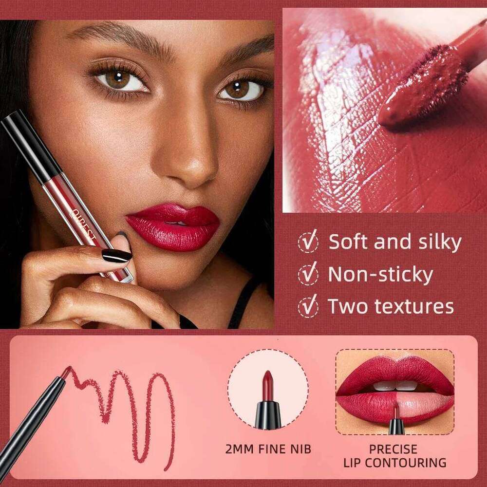 QIBEST 3pcs Liquid Lipstick+Lip Liner Set Makeup Nude Veet Gloss Long Lasting Non-stick Cup Red Lip Tint Cosmetics Kit X250725