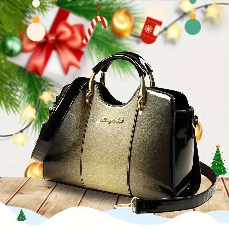 Luxurious designer Stylish mom handbag shoulder patent leather gradient middle-aged lady cross-body bag handbags