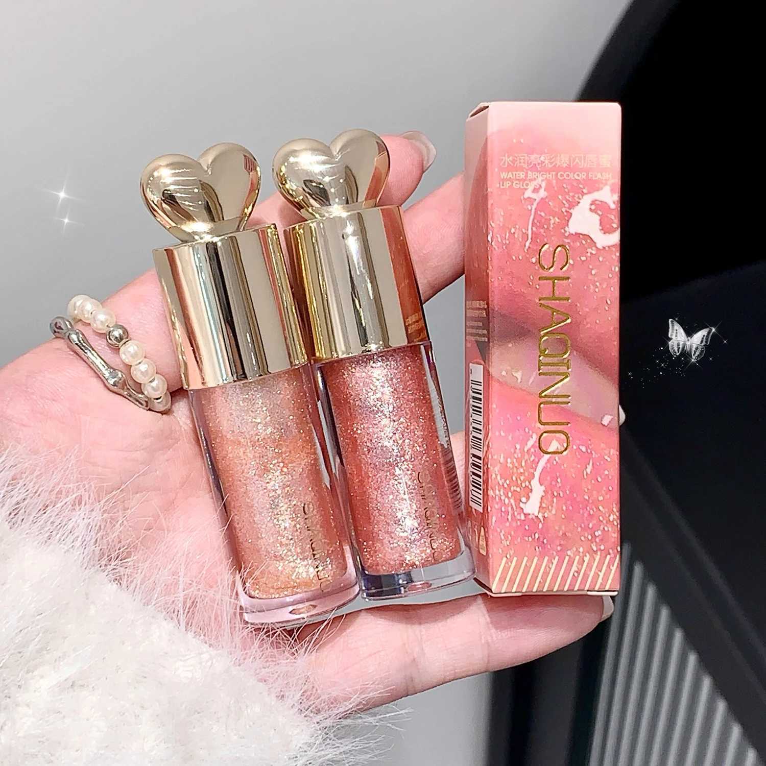 Moisturizing Plump and Sparkling Lip Gloss Mirror Water Lip Glaze Moisturizing Lip Oil Diamond Shimmer Glitter Liquid LipsticksXJ250724