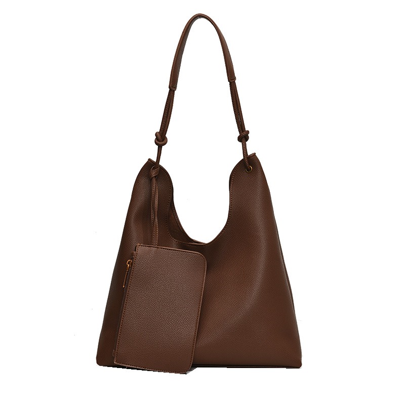 Womens Large-Capacity Shoulder Bag - Stylish Retro Tote with Multiple Compartments