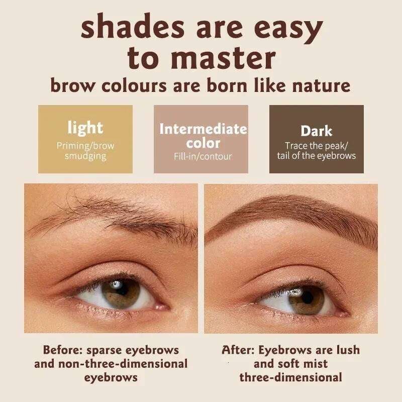 3 In 1 Three-dimensional Powder Waterproof Long-lasting 3D Dyeing Eyebrow Cream Enhancer Cosmetics Women Makeup X250725