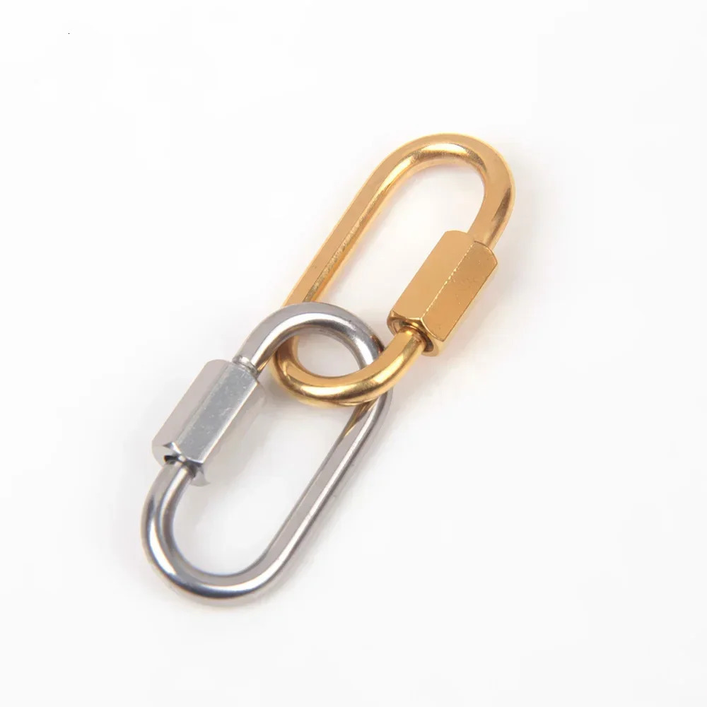 2pcs/Lot Stainless Steel Buckle Wholesale DIY Carabiner Fasteners Screw Lock Clasps DIY Bag Link Jewelry Making Accessories 250723