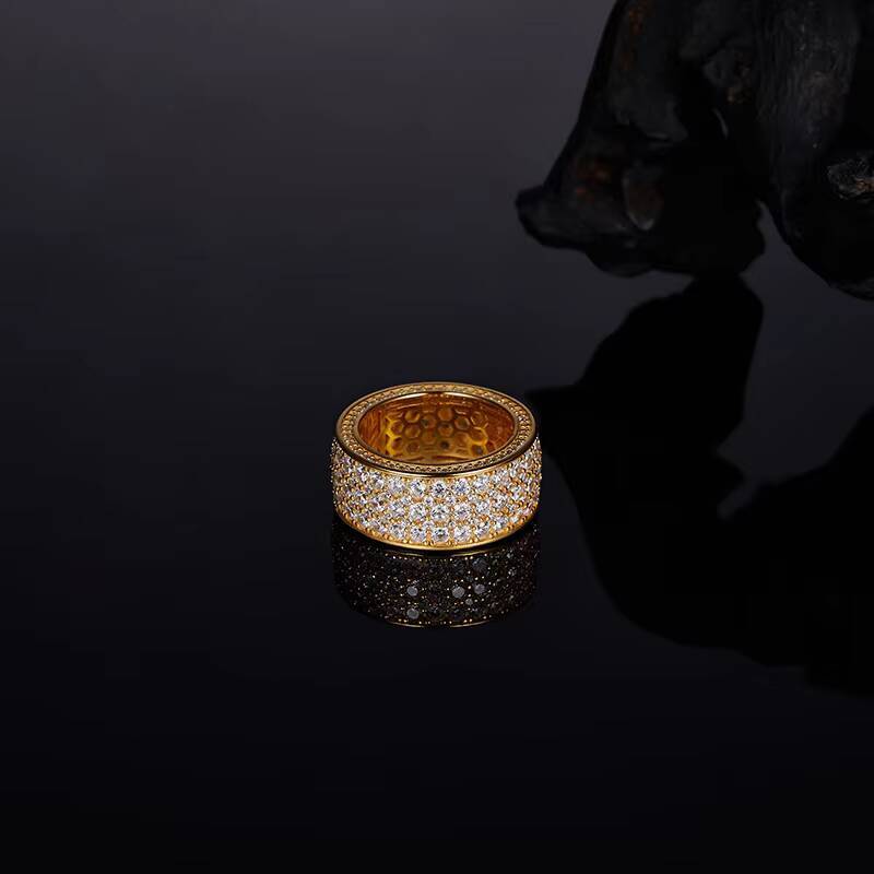 Moissanite Ring for Men 925 Silver Fashion Ring Hot Sale Hip-Hop Trend Factory Luxury Jewelry Hip Hop Fashion Rings