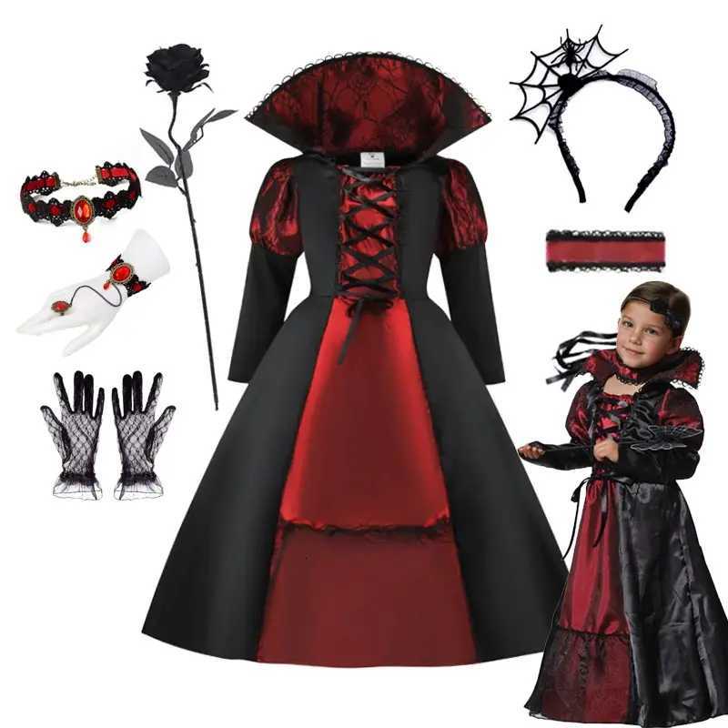 Girls Halloween Ghost Bride Costume Vampire Dress Up Child Evil Terror Vampiress Role Play Carnival Par Cosplay Outfits Z250725
