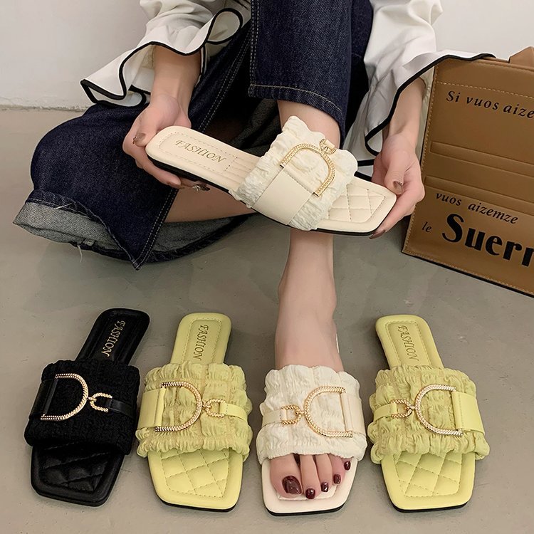 Free shipping 2025 new designer slippers flat slides for women sandals girl white black fashion slipper outdoor shoes 35-43