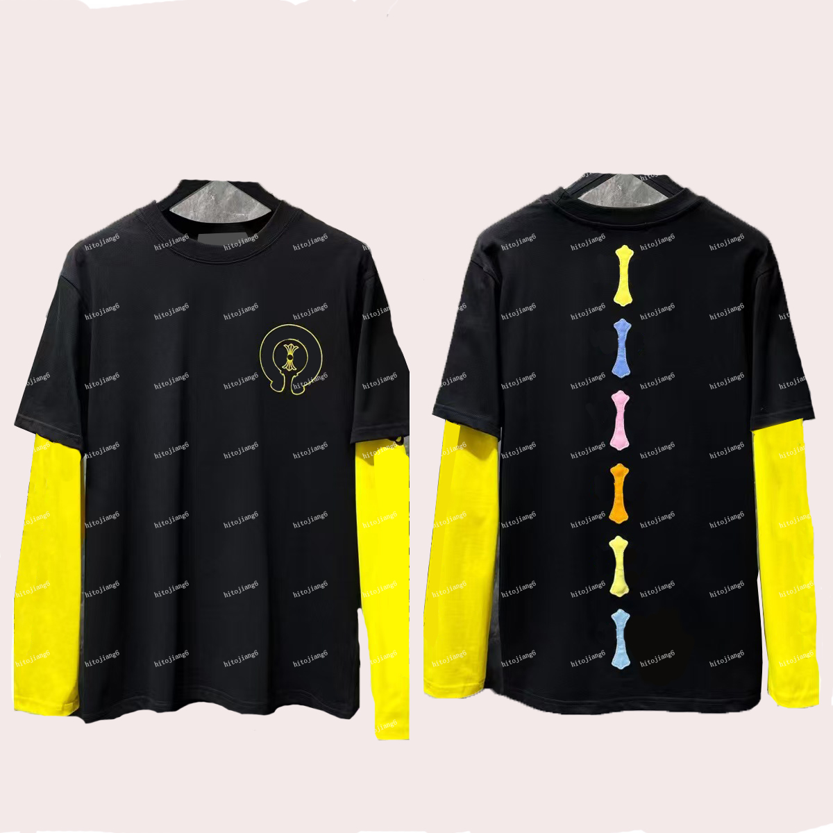 Mens Designer T Shirts Women Letter Printed Tshirts Fashion Long Sleeve Tops High Street Styles Casual Loose Breathable tshirt Black White shirts 381