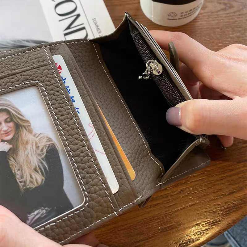 Custom Letters Genuine Leather Wallet Woman Card Holder Folding FAshion Card Wallet Casual Business Coin Purse Z250725