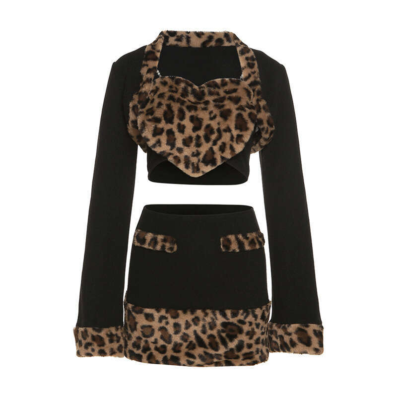 2022 Autumn New Women's Solid Color Slim Fit Long Sleeve Camisole Fashion High Waist Skirt e1e