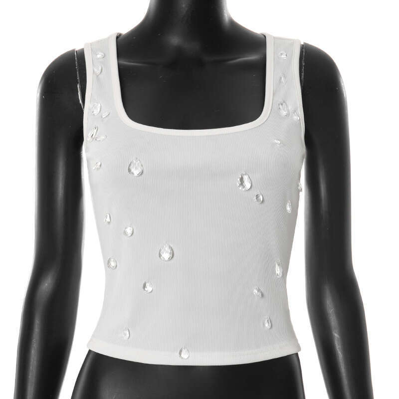 Y25tp277 Women's Spring Summer New Solid Color Sleeveless Off-Shoulder Low Neck Slim Fit Ruched Camisole Top B5