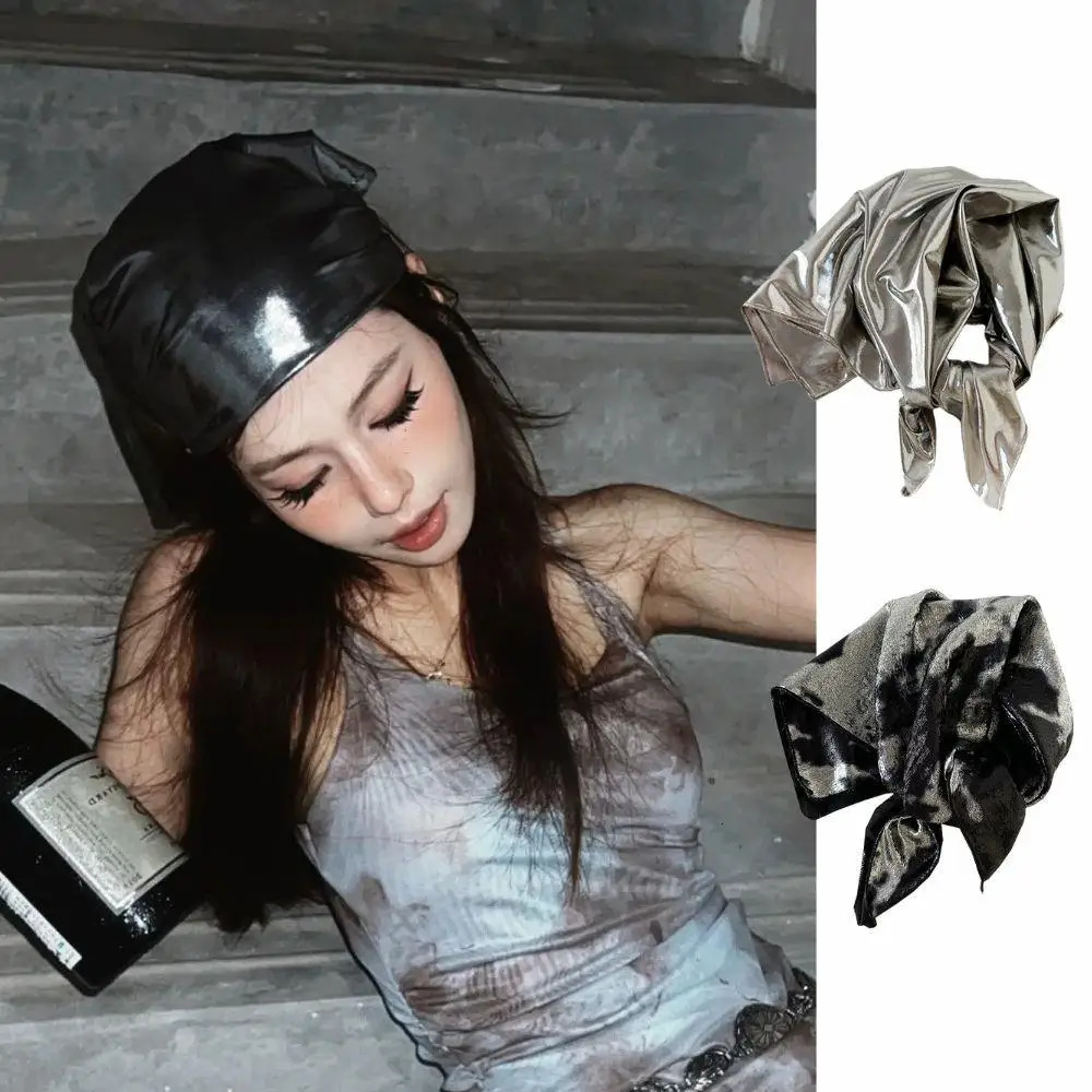 Square Scarf Retro Y2K Spicy Style Print Liquid Silver Leopard Hair Scarf For Women Summer Headband Sunscreen Hat Shawl Wrap 250723
