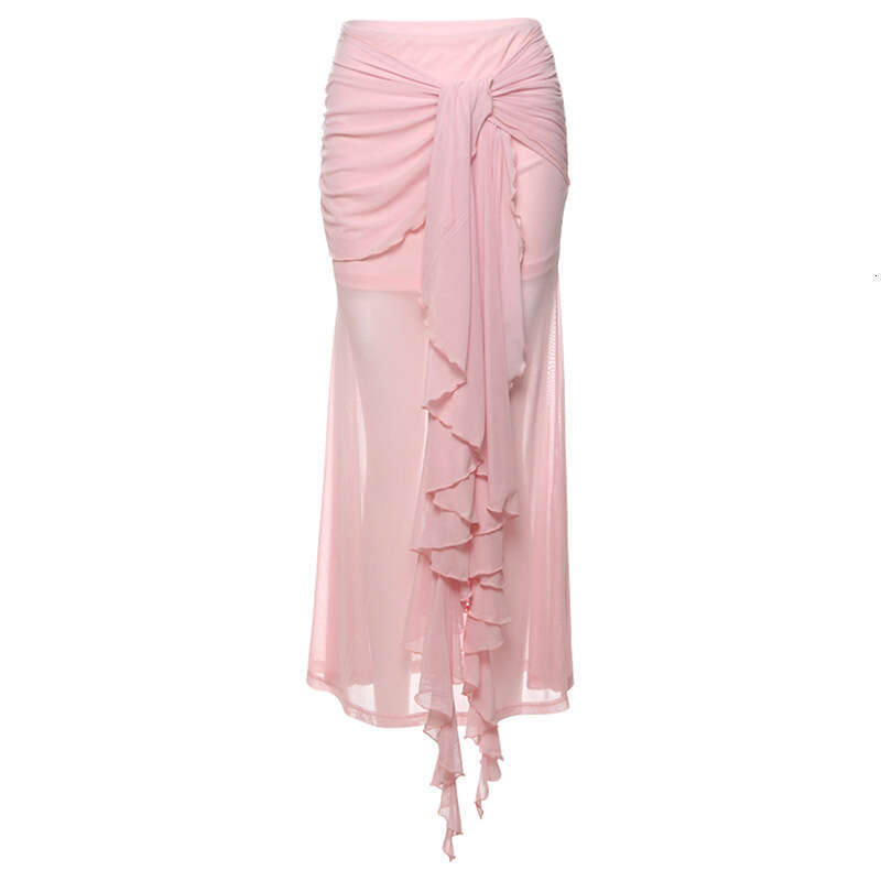 2025 Spring New Women's Solid Color Slim Fit Tube Top Vest Fashion High Waist Skirt Set cc7