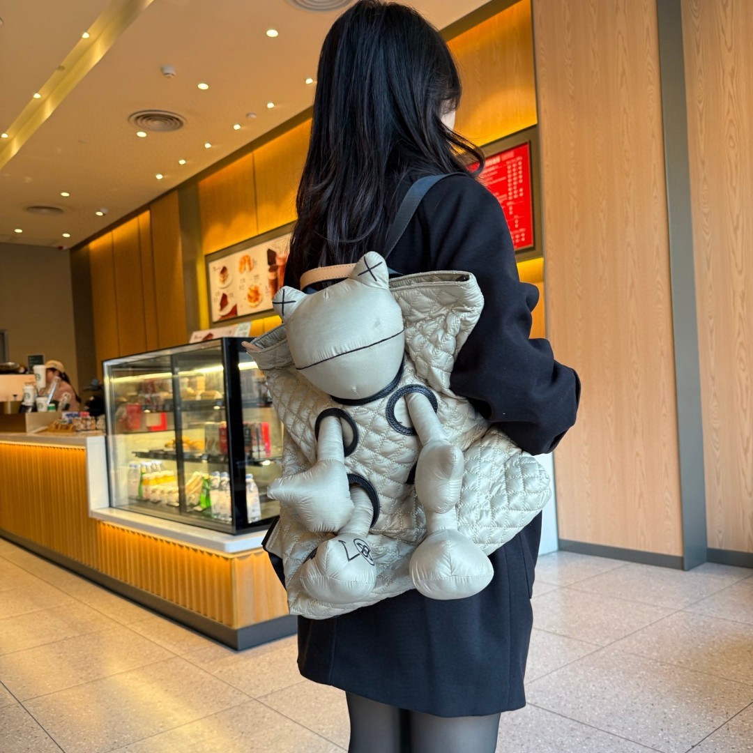 KOUDI 7033 Monster Backpack Diamond Lattice Feather Cartoon Women Student School Bag Waterproof Cloth