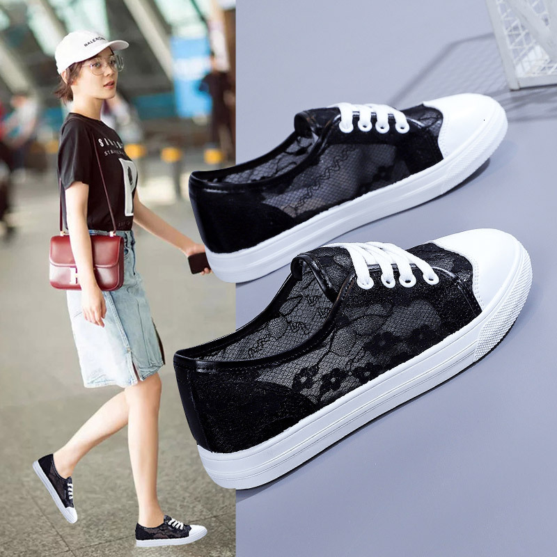 2025 Spring Summer New Women's Breathable White Versatile Mesh Shoes Ins Trend Thin Casual Sneakers ddmythur