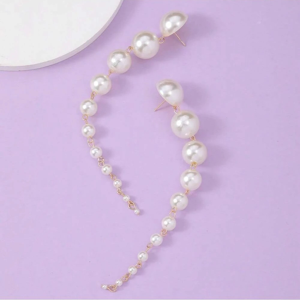 Long Dangling Earring 2024 Trend Elegant Pearl Tassel Earrings Wedding Party Jewelry Accessories 250715