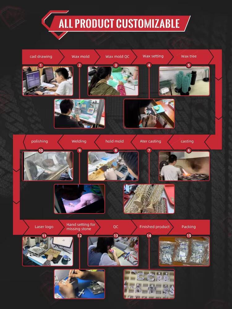 Custom Vvs Moissanite Grillz Diamond Teeth Set 925 Sterling Silver Tone Hip Hop Iced Out Grillz