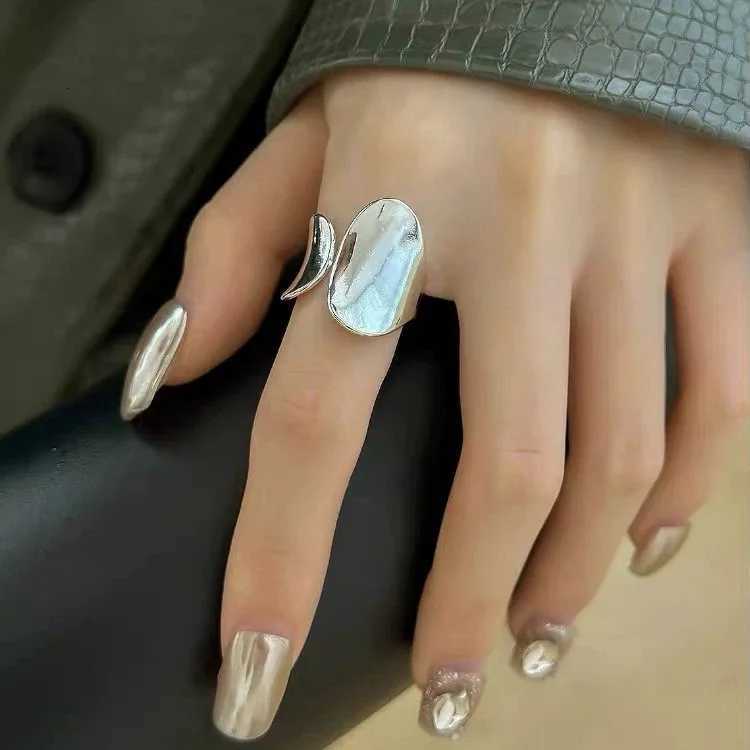 925 sterling silver ring for women simple retro handmade adjustable finger shiny ring fashionable band for women Bijoux gift W250417