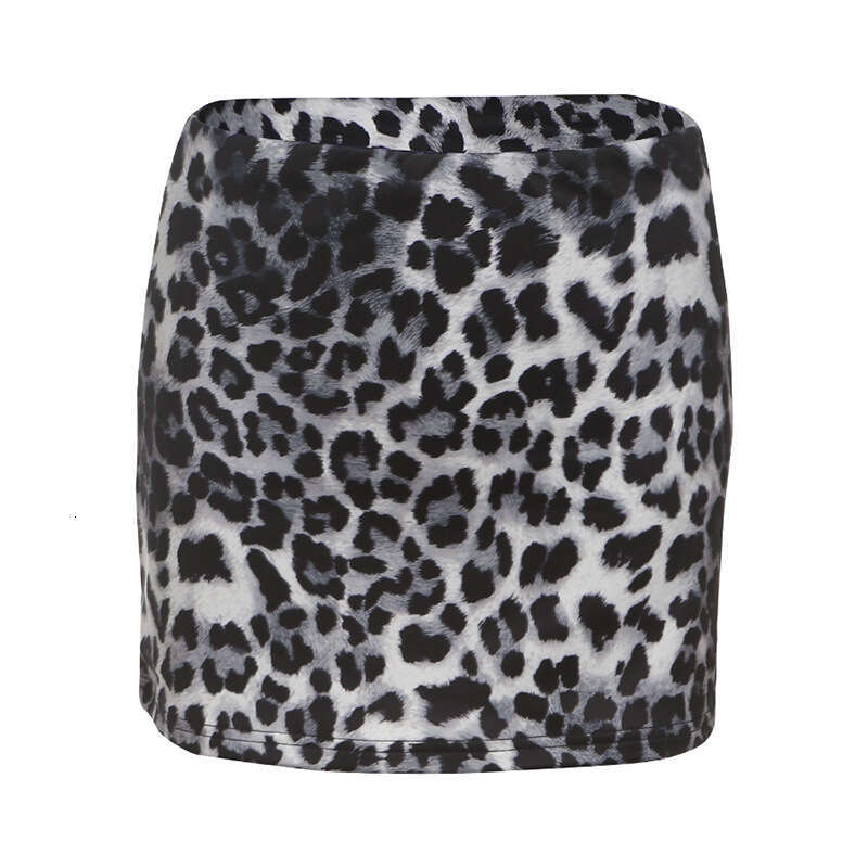 INS Style 2025 Spring New Women's Solid Color Slim Street Fashion Low Waist Leopard Print Skirt f5c