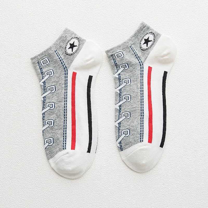 10 Pairs Mens Cotton Socks Casual Sports Boat Socks College Style Couple Canvas Short Socks X250725
