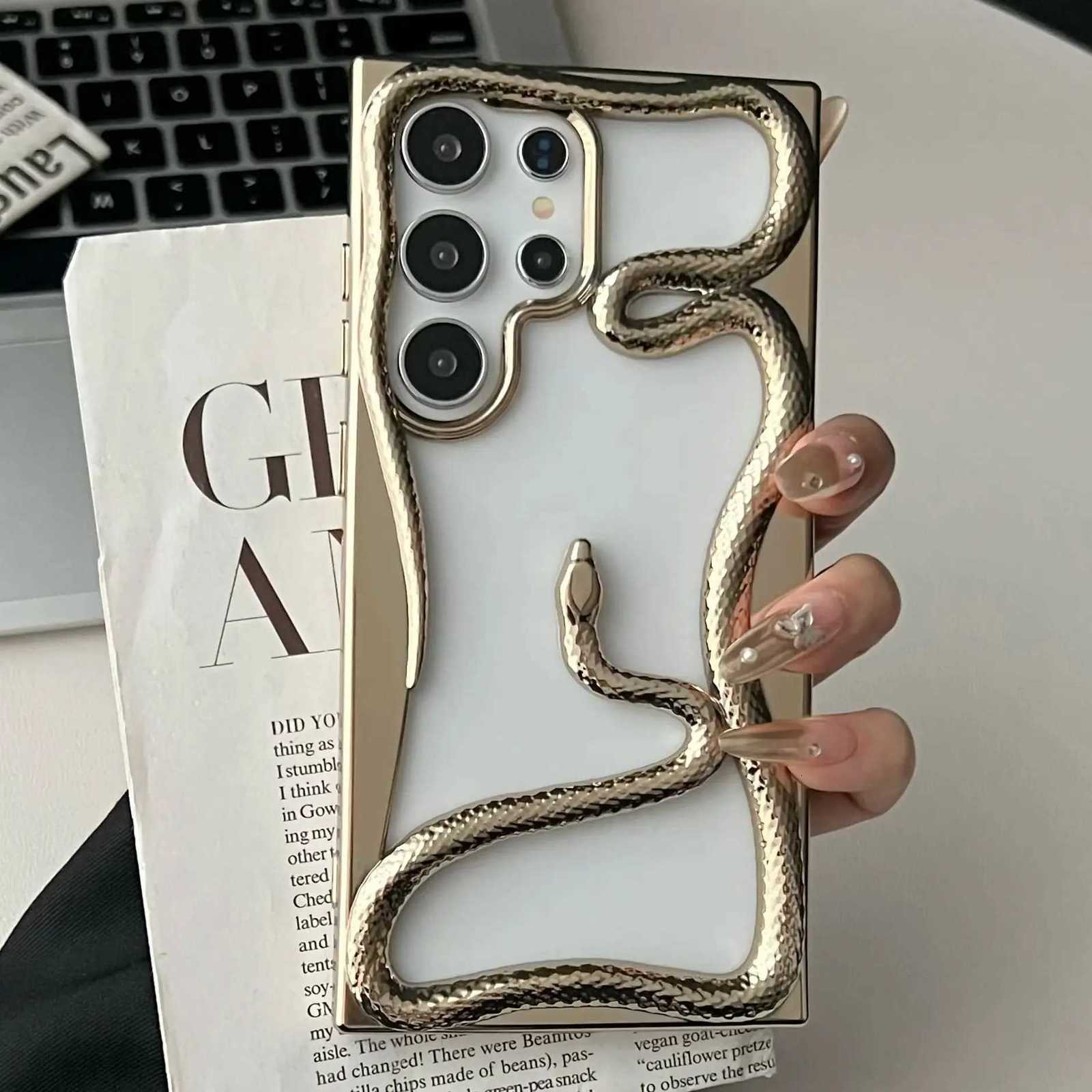 3D Hollow Snake Phone Case for S25 S24 S22 S23 Ultra FE A56 A36 A26 A16 A06 A55 Fashion Soft Shockproof Cover R250724