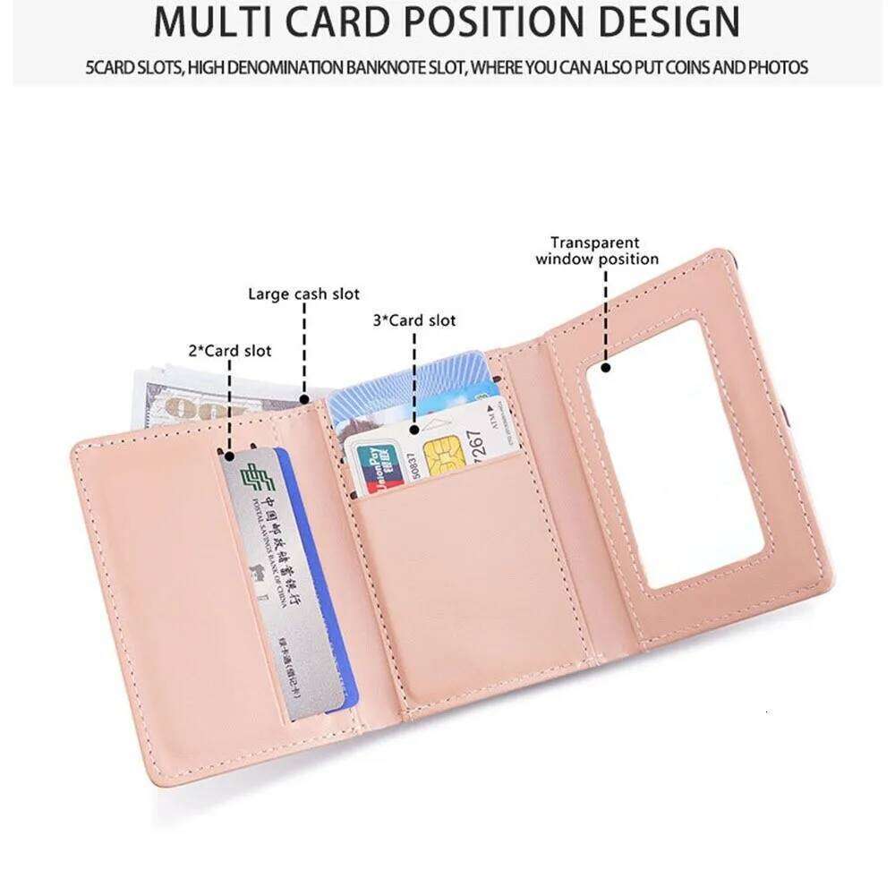 New Women Large Capacity Woven Fashionable Short Wallet Simple Coin Card PU Material Purse