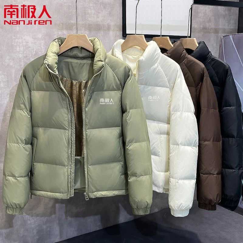 Antarctic Short Down Jacket Mens Padded Stand Collar Black Gold Fall-Winter 2025 New Couples Jacket X250725