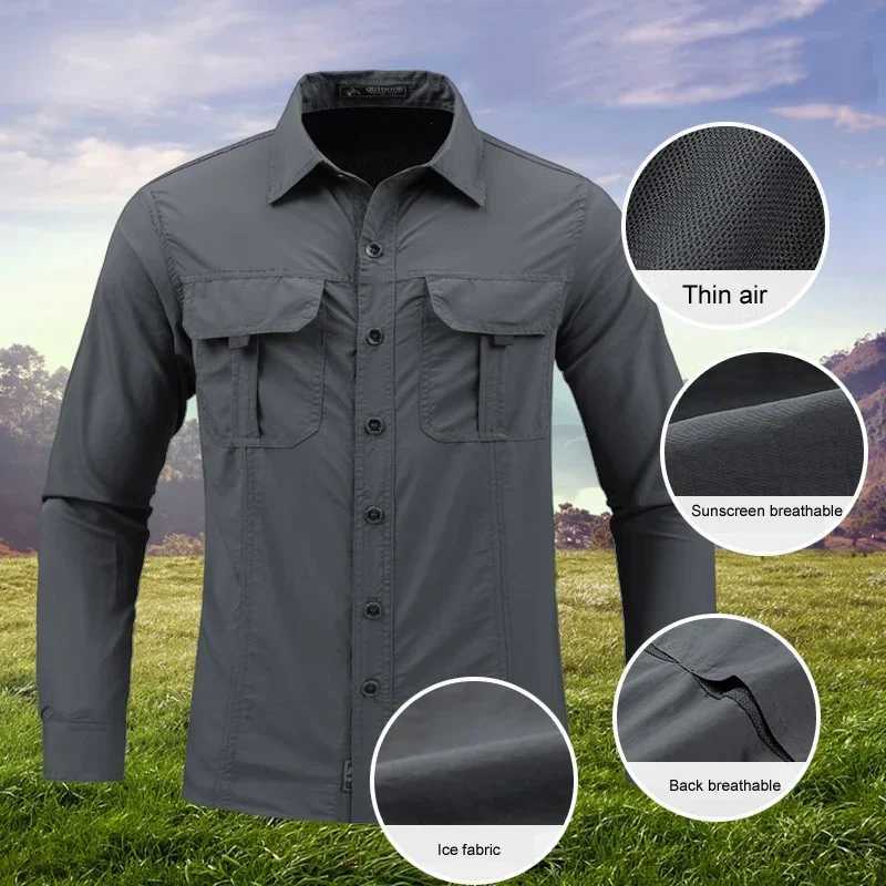 Lightweight Breathable shirt tactical multifunctional shirt outdoor long sleeved work shirt breathable sports sun protection Y250724
