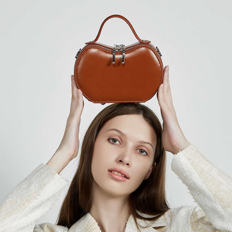 Genuine Leather Niche Design Red Apple for Women 2025 Summer New Handbag Commuter Underarm Shoulder Bag Trendy