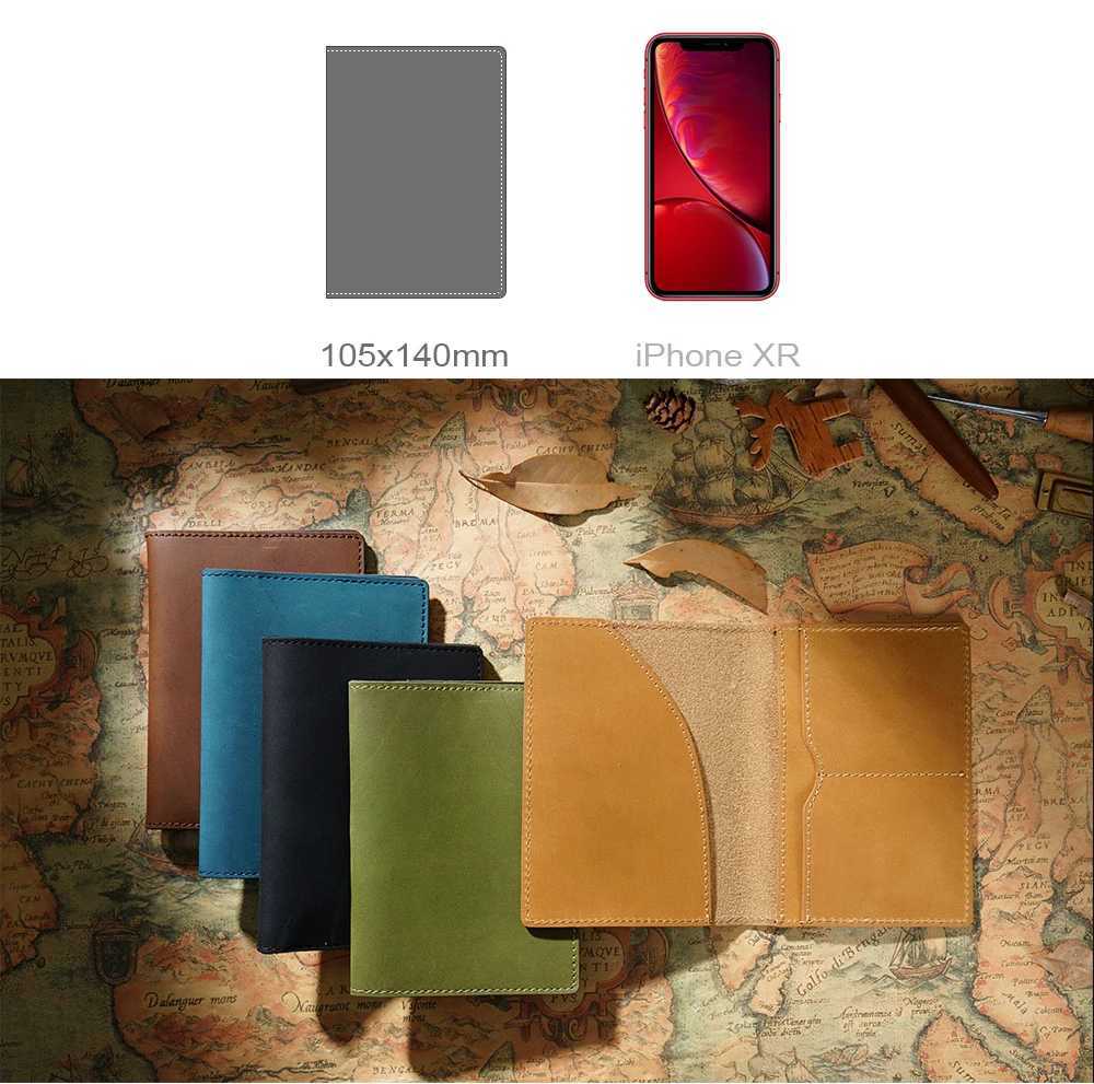 New Arrivals Genuine Waxed Feeling Leather Passport Cover Solid Credit ID Card Case Holder Business Unisex Travel Wallet Z250725