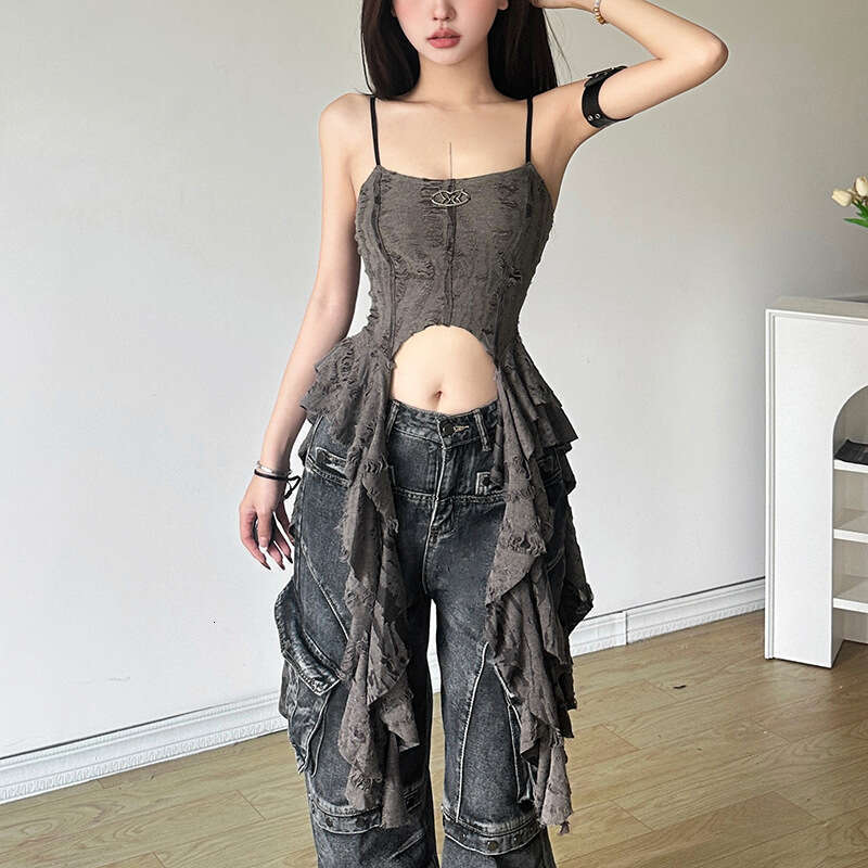 2024 Summer New Women's Solid Color Slim Fit Street Fashion Sexy Backless Tank Top 826