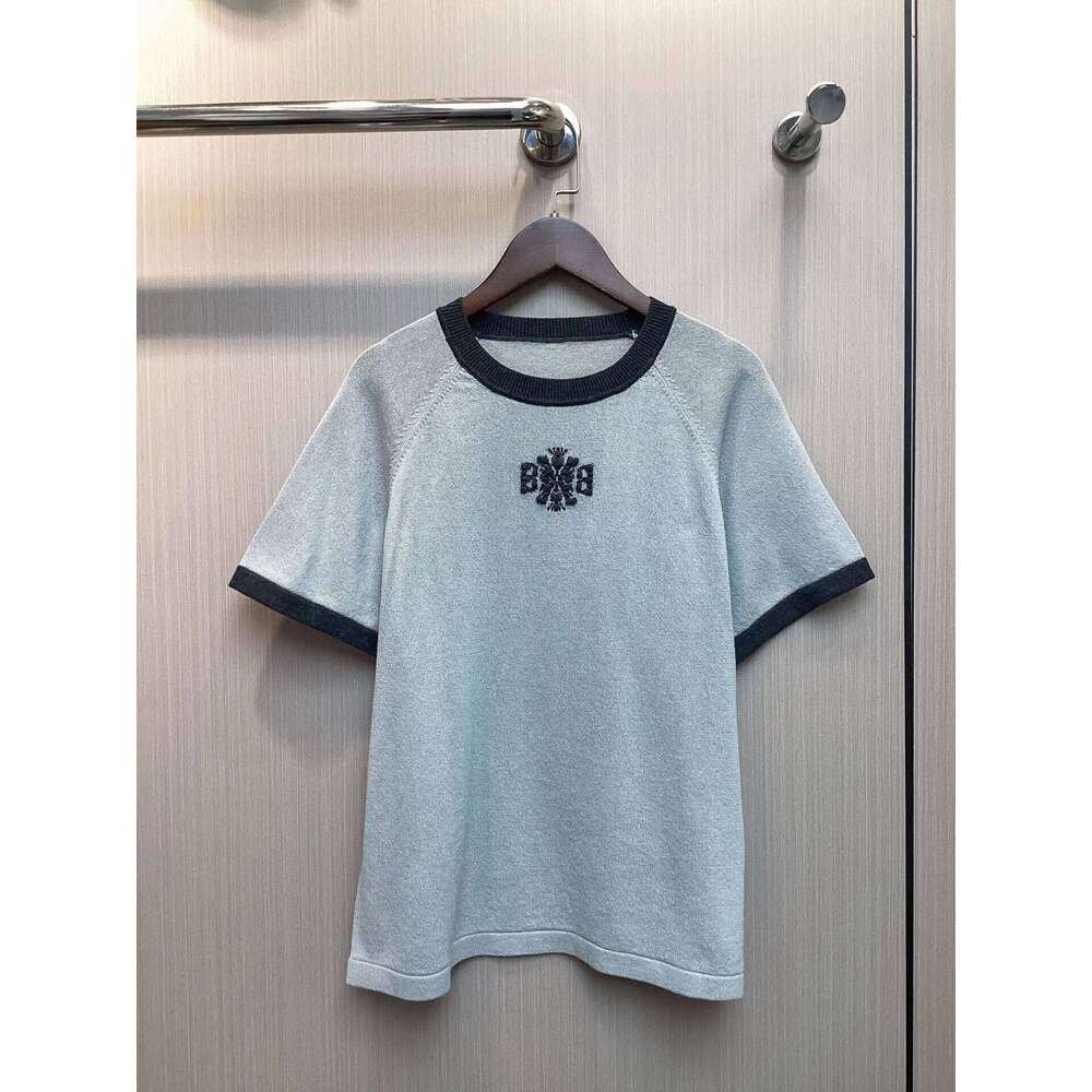 Designer Leisure High Quality 2025 new fashionable embroidered letter pattern temperament commuting short sleeved T-shirt