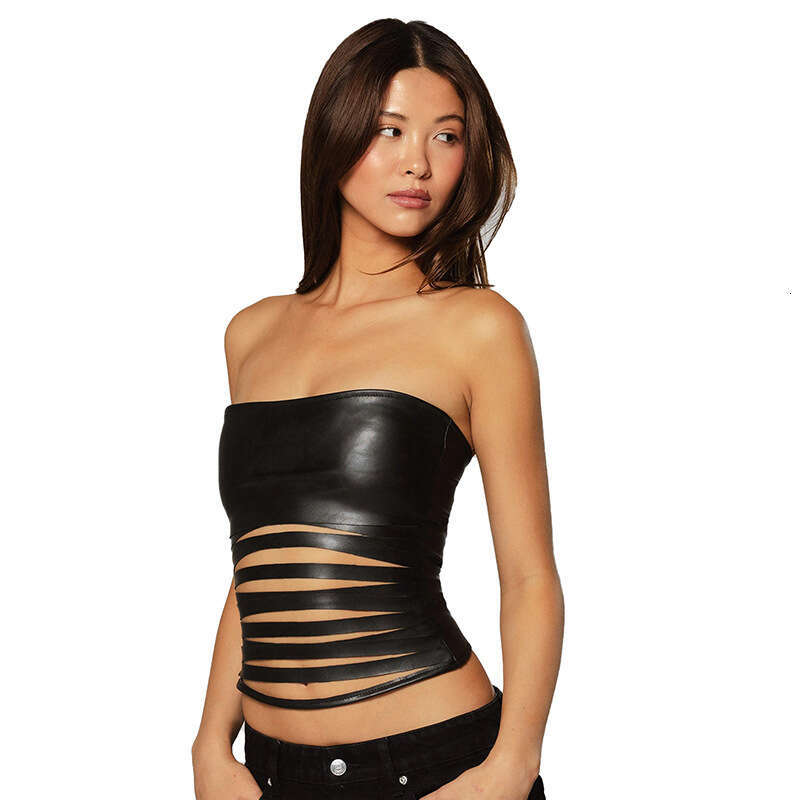 Y25tp120 Women's Summer New Solid Color Strapless Backless Sexy Top B5