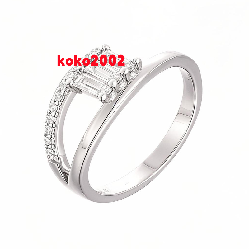 Moissanite Engagement Ring for Women Silver Couple Ring Fashionable Hot Selling Fine Ring Can Be Customized and Wholesale