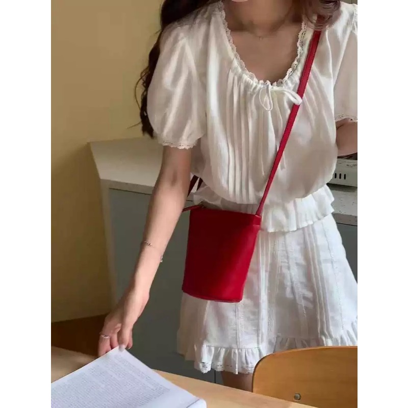 Bucket Bag Women's Simple Mini Bag Retro Versatile Shoulder Bag