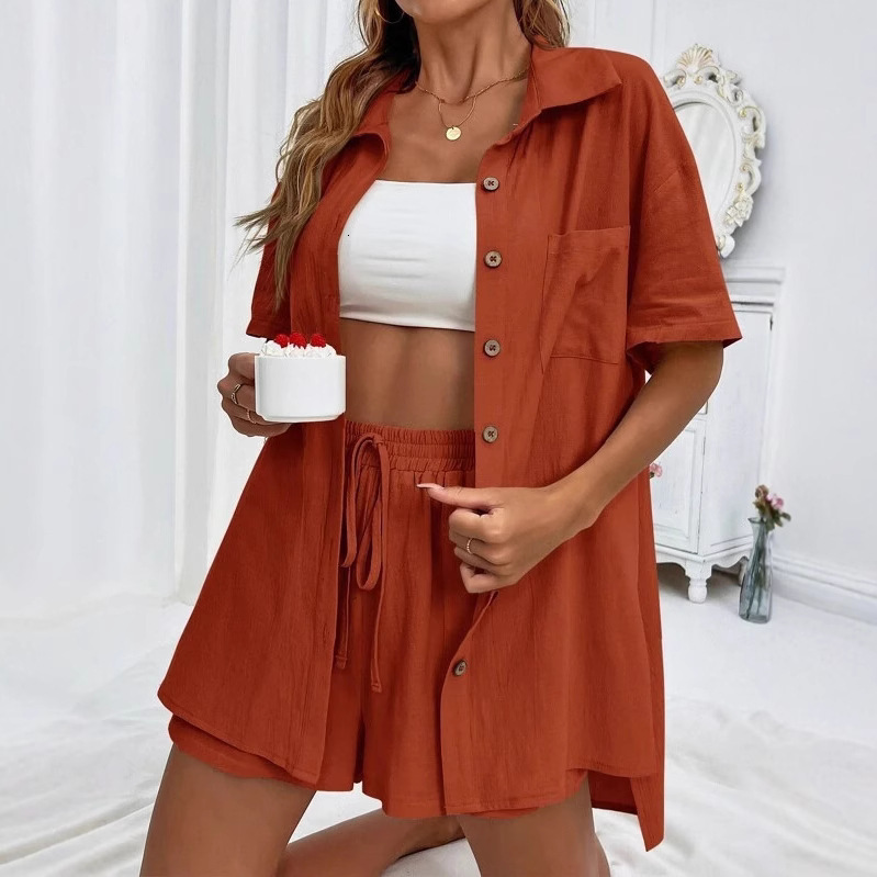 Womens TK Vintage Cardigan Shorts Fashion Elegant Ladies Set
