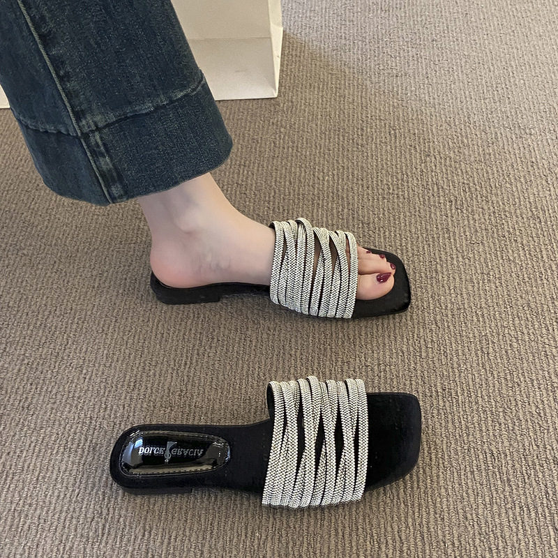 Ddmysports French Style Stunning Flat Sandals For Outdoor Wear Summer New High End Feel With Skirts Casual Beach Slippers Outdoor Shoes