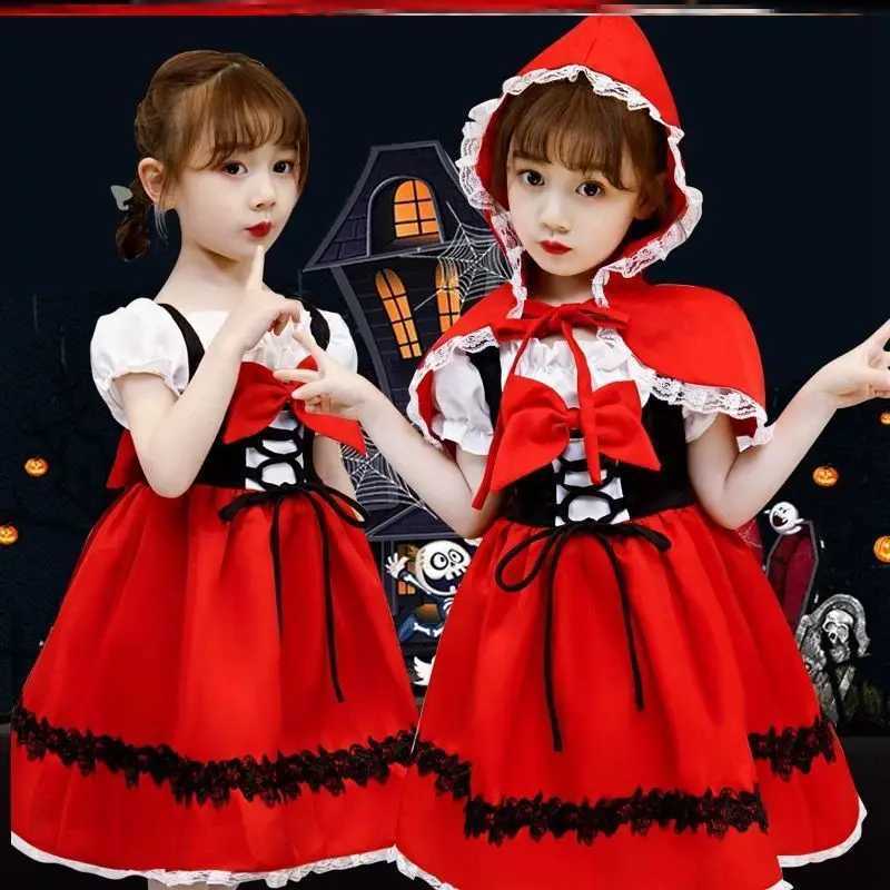 Girl Little Red Riding Hood Costume Princess Dress Kids Festival Performance Clothes Set Halloween Par Fairy Tale Costume Z250725