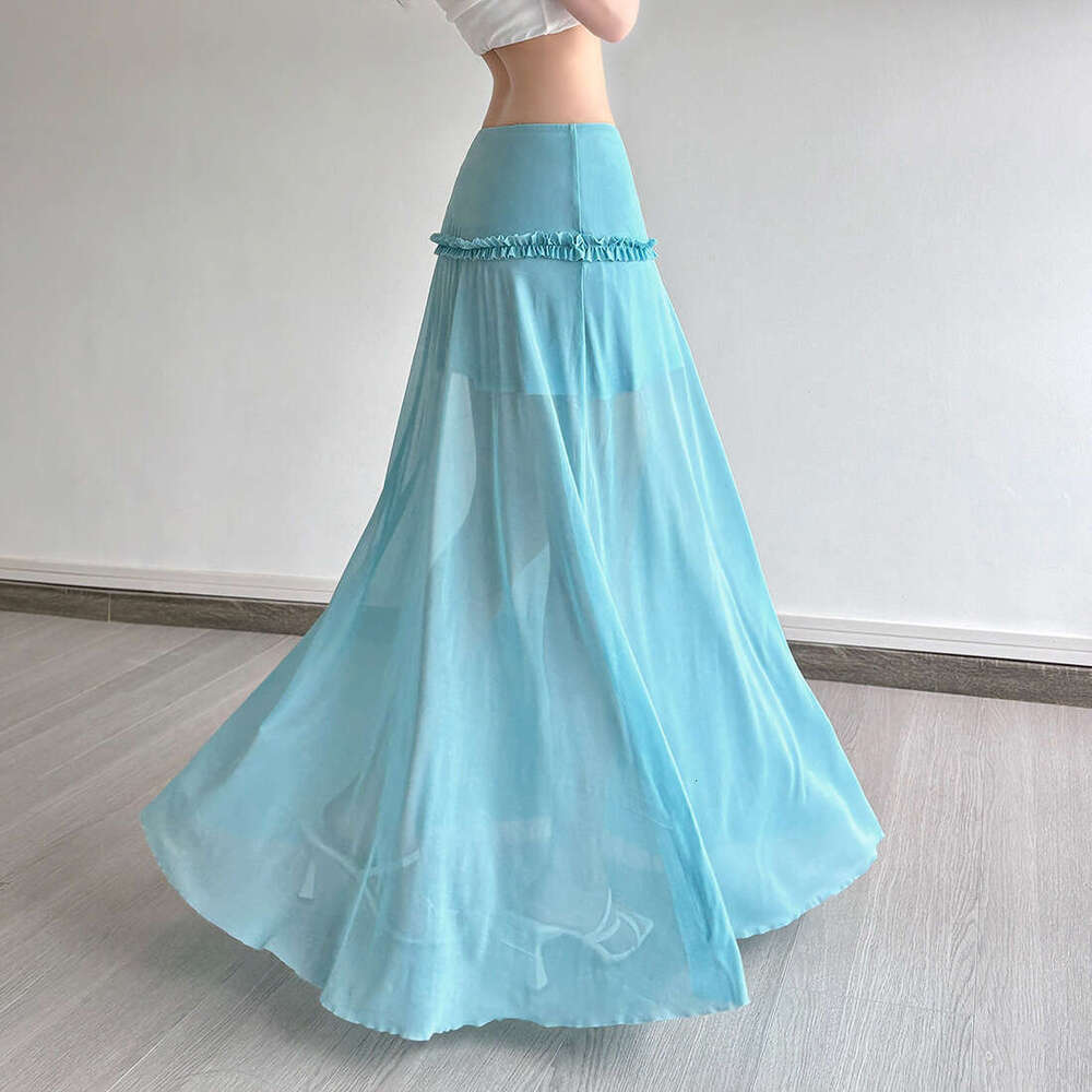 2025 Summer New Mesh Elegant Slim High Waist Three-Dimensional Flower Versatile Breathable Women's Skirt f12