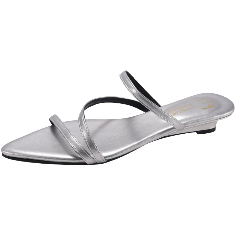 Ddmysports Pointed Toe French Style Evening Breeze Flat Sandals For Women Outdoor Wear Summer One Strap Soft Sole With Dress Trendy Slippers Outdoor S