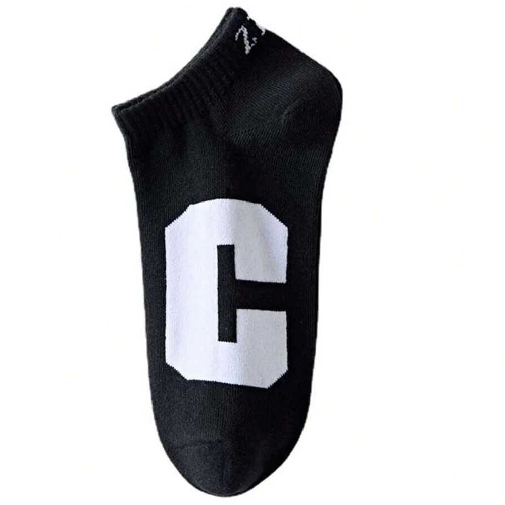 5 Pairs Men Boat Socks Summer Fashion Letter Casual Comfortable Breathable Suitable Men Outdoor Wear Sweat Absorbing Short Socks X250725