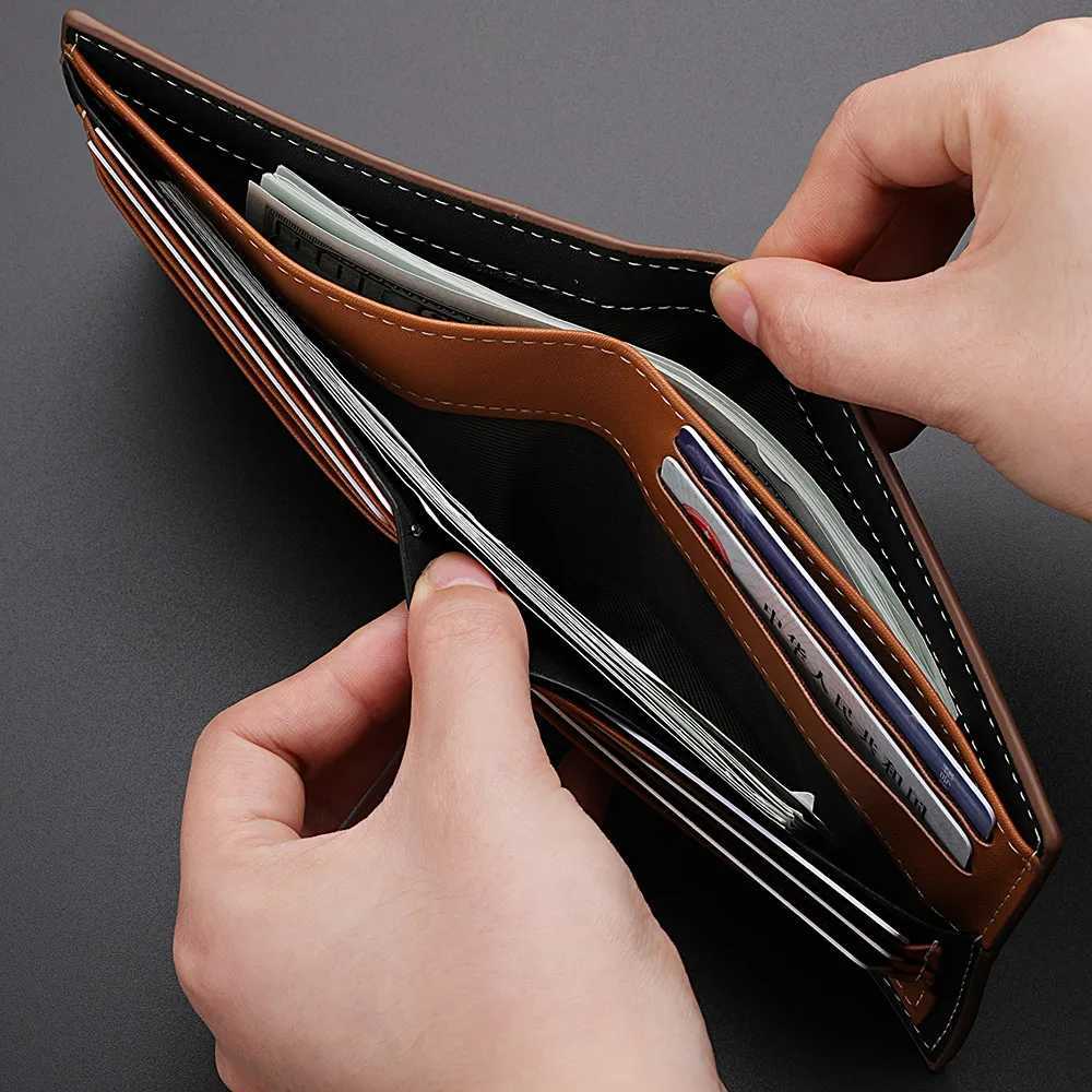 Mens Short PU Leather Wallet Multi-slot Holder Mens Wallet Casual Wallet for Men Z250725