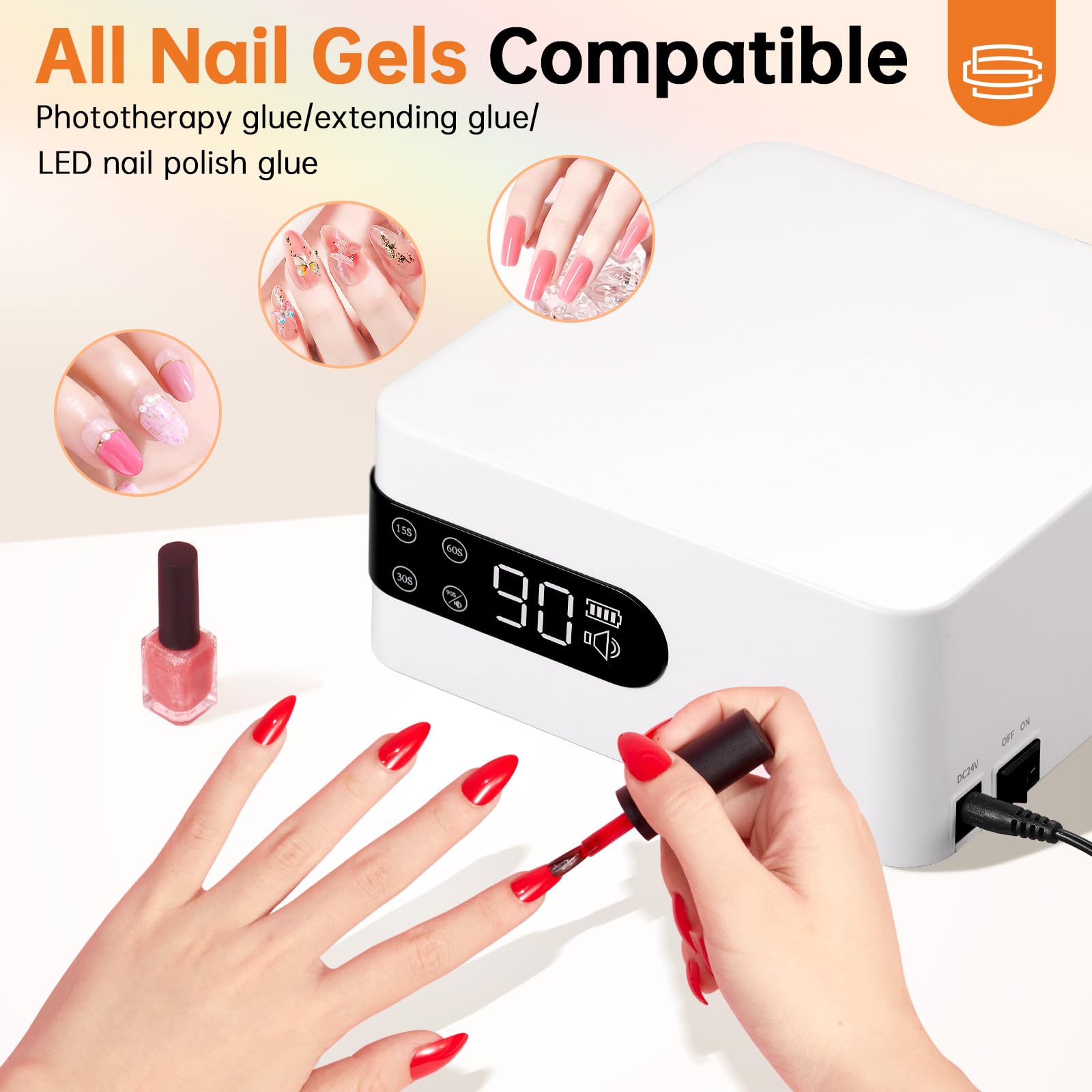 High Quality 96W Nail Dryer Personalized LED Lamp Rechargeable Professional Equipment Featuring 45PCS Beads Electric Power