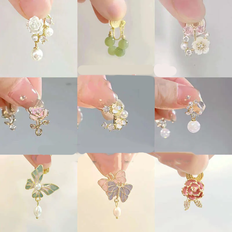Qingqing Zi Jin Gentle Temperament Ear Clips No Piercing Female Niche Design Ancient Versatile Earrings Chinese Style