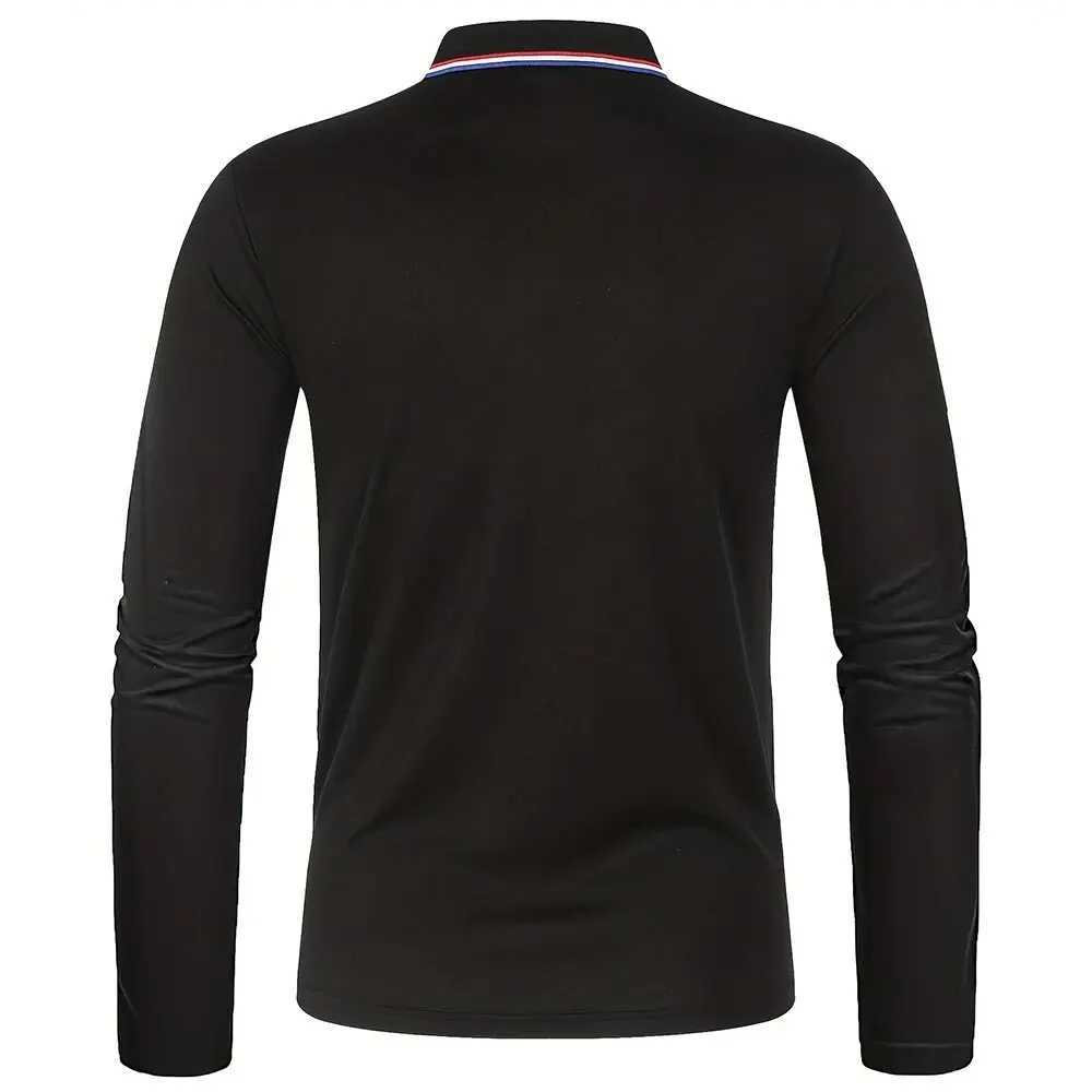 Mens Spring and Autumn Casual Breathable Comfortable Polo Shirt Hot Selling Fashion Mens Business Long Sleeve T-Shirt XJ250725