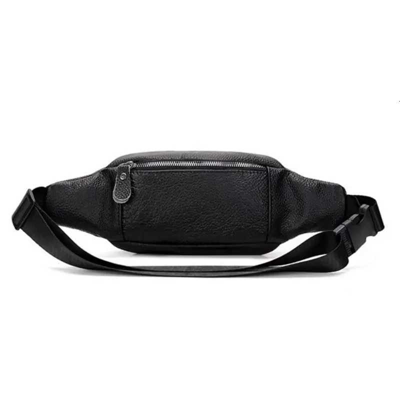 Genuine Leather Ch Bag Mens Large Capacity Cowhide Waist Bag Vintage Shoulder Crossbody Bag Sports Fi Phe Coin Purses Y250724