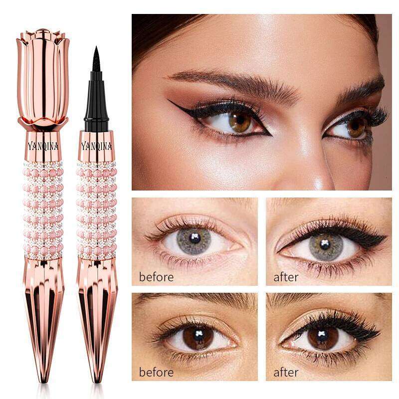 YANQINA Precision Liquid Pen - Long-lasting, Waterproof, Transfer-proof, Quick-Dry Black Eyeliner with Sparkling Design X250725 X2507