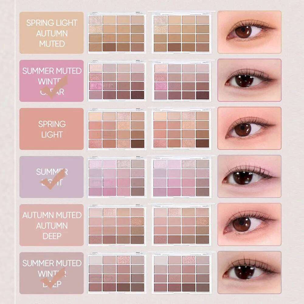 16-Color Korean Eyeshadow Matte Pearlescent Low Saturation Long Lasting Brown Pink Glitter Shadow Eye Makeup Palette X250723 X250724