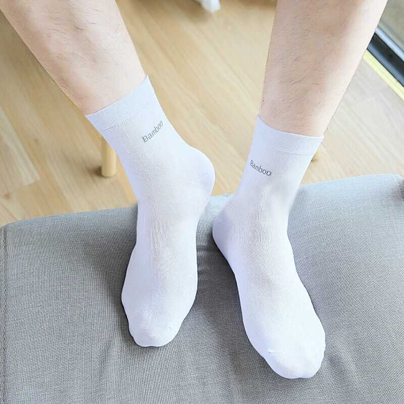 10 Pairs /Lot Bamboo Fiber Socks Men Casual Business Anti-Bacterial Breathable Mens Crew Socks High Quality Guarantee Socks X250725