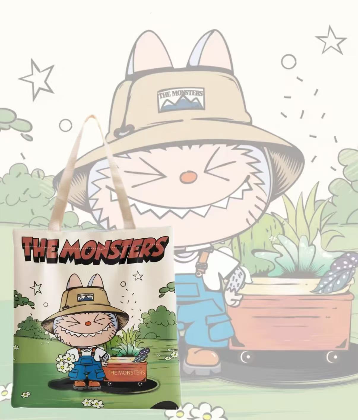 Free Shipping Designer Luxury Labubu Canvas Bag City Paradise Shoulder Bag Shopping Tote Large Capacity Student Commuter Women's Handbag Leisure 