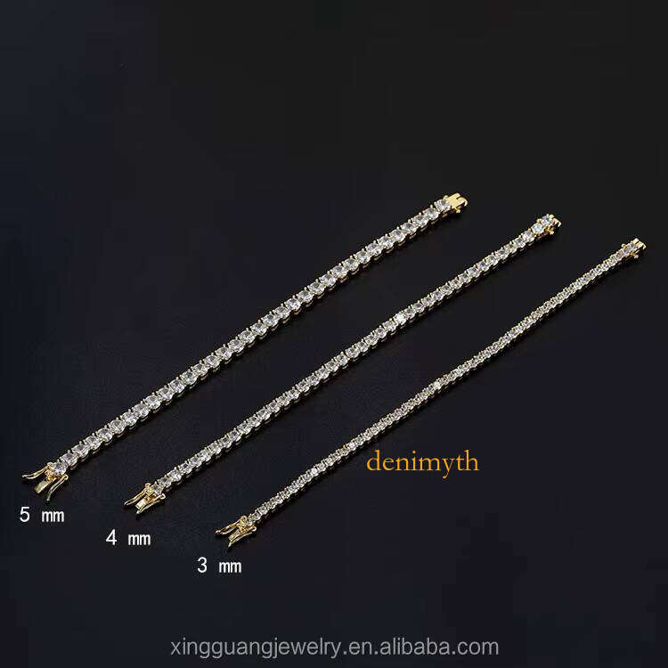 4 mm Pass Tester S Sterling Hiphop Jewelry Moissanite Dia Tennis Chain Necklaces