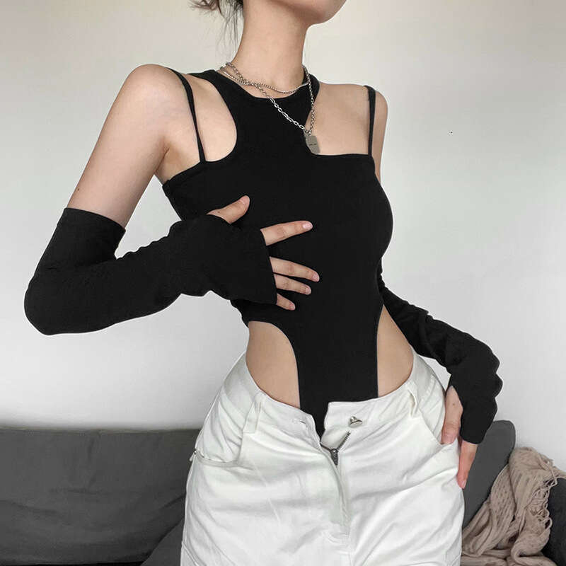 2022 Autumn New Women's Solid Color Slim Street Fashion Strap Sexy Sleeveless Jumpsuit 790